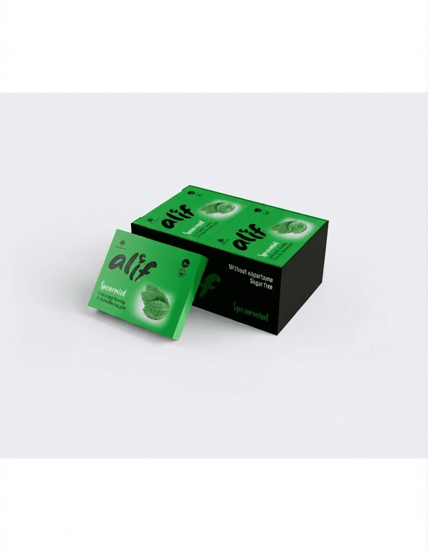 Alif spearmint chewing gum box